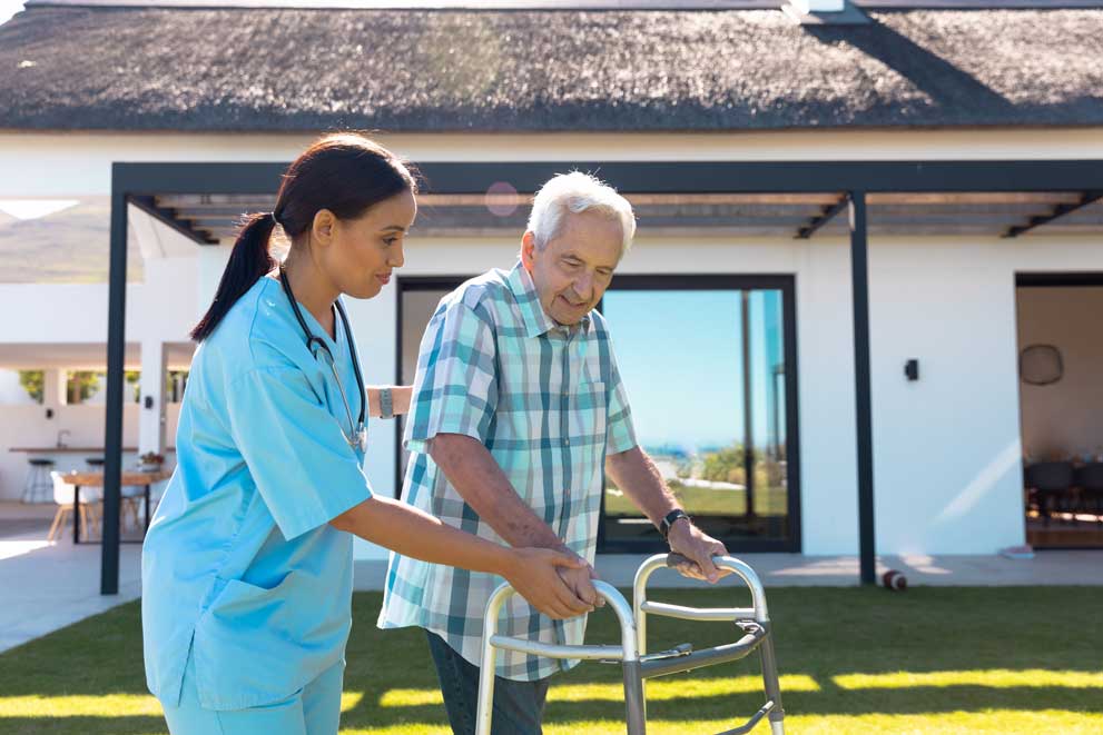 Nurse Helping a Senior man in Surrey